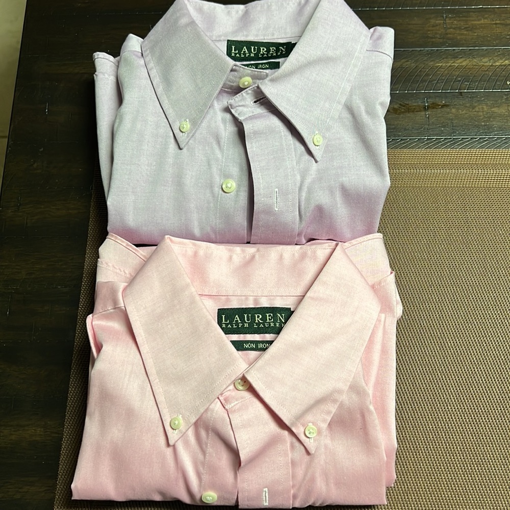 2 Lauren Ralph Lauren men’s dress shirts, good condition.